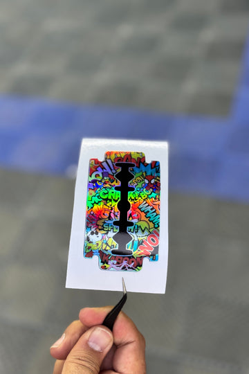Motor-Araba-Laptop için Hologramlı Jilet Stickerı1 (9CMX5CM) 1 Adet