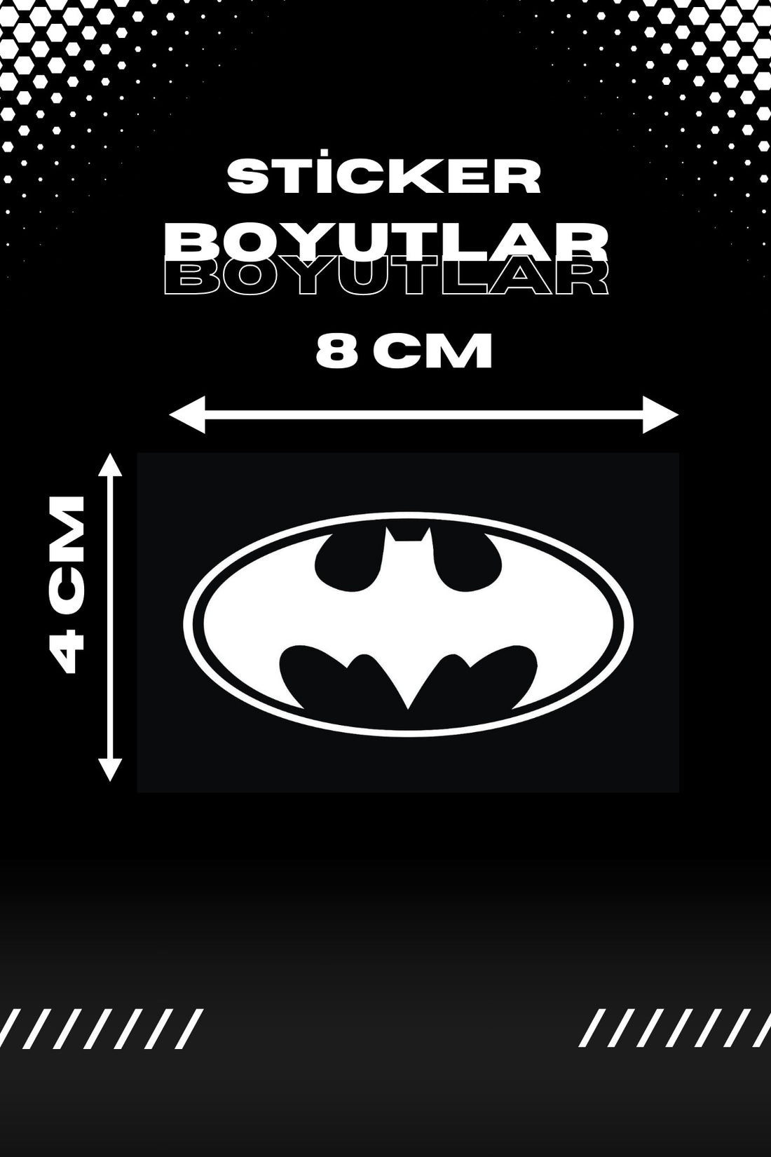 Dekoratif Beyaz Batman Sticker Motor-Araba için Etiket 8CMX4CM (1 Adet)