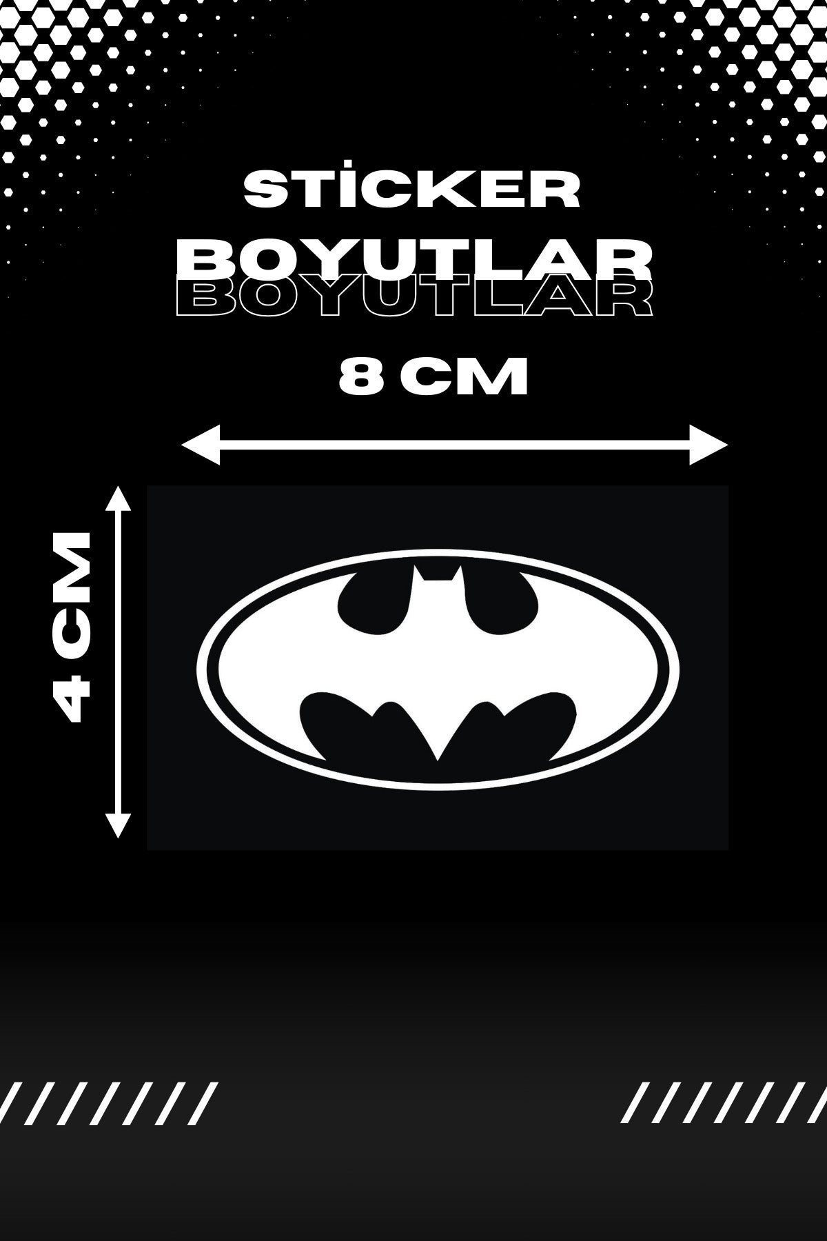 Dekoratif Beyaz Batman Sticker Motor-Araba için Etiket 8CMX4CM (1 Adet)