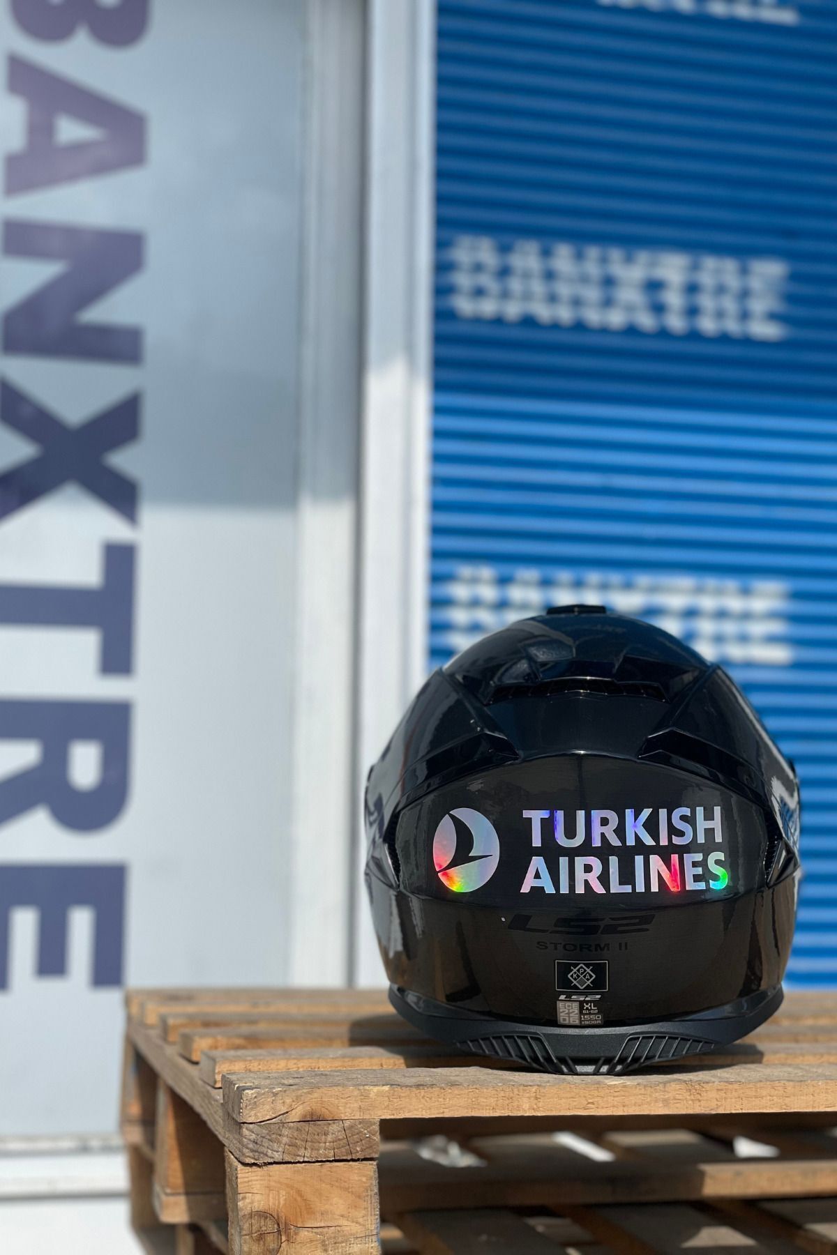 Dekoratif Hologramlı Turkish Airlines Sticker Motor-Araba-Kask için Etiket 18CMx5CM (1 Adet)