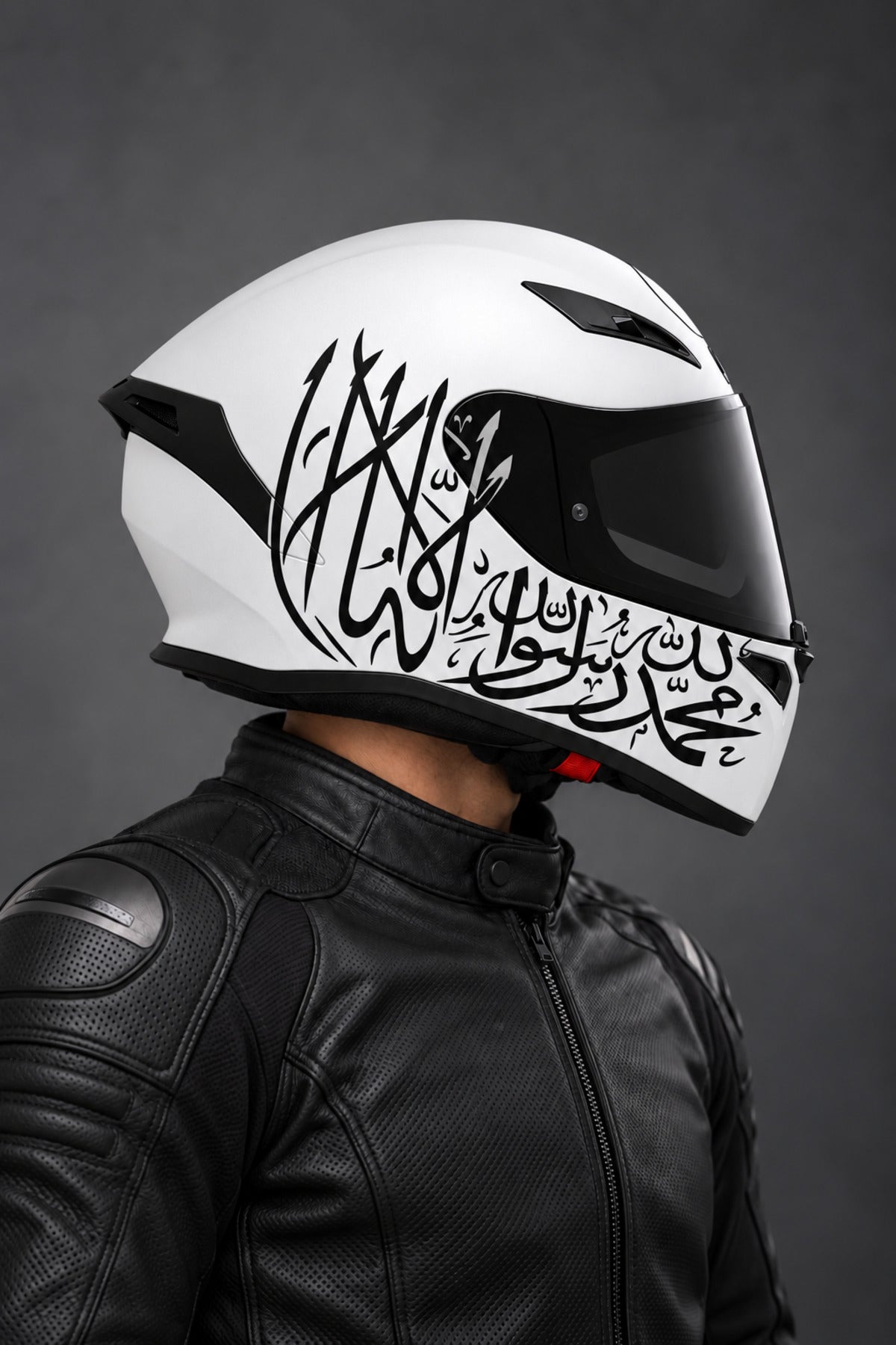 Motosiklet Kaskı için Kelime-i Tevhid Dua Arapça Sticker Etiket (1 Adet)