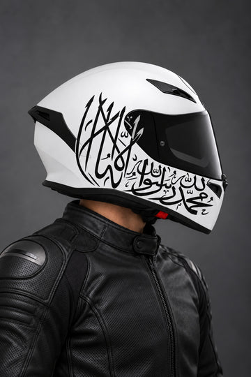 Motosiklet Kaskı için Kelime-i Tevhid Dua Arapça Sticker Etiket (1 Adet)