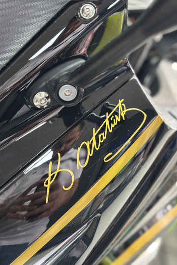 Motor-Araba-Kask için Mat Gold Renk Kemal Atatürk İmza Sticker Etiket (1 Adet)(12 CM)