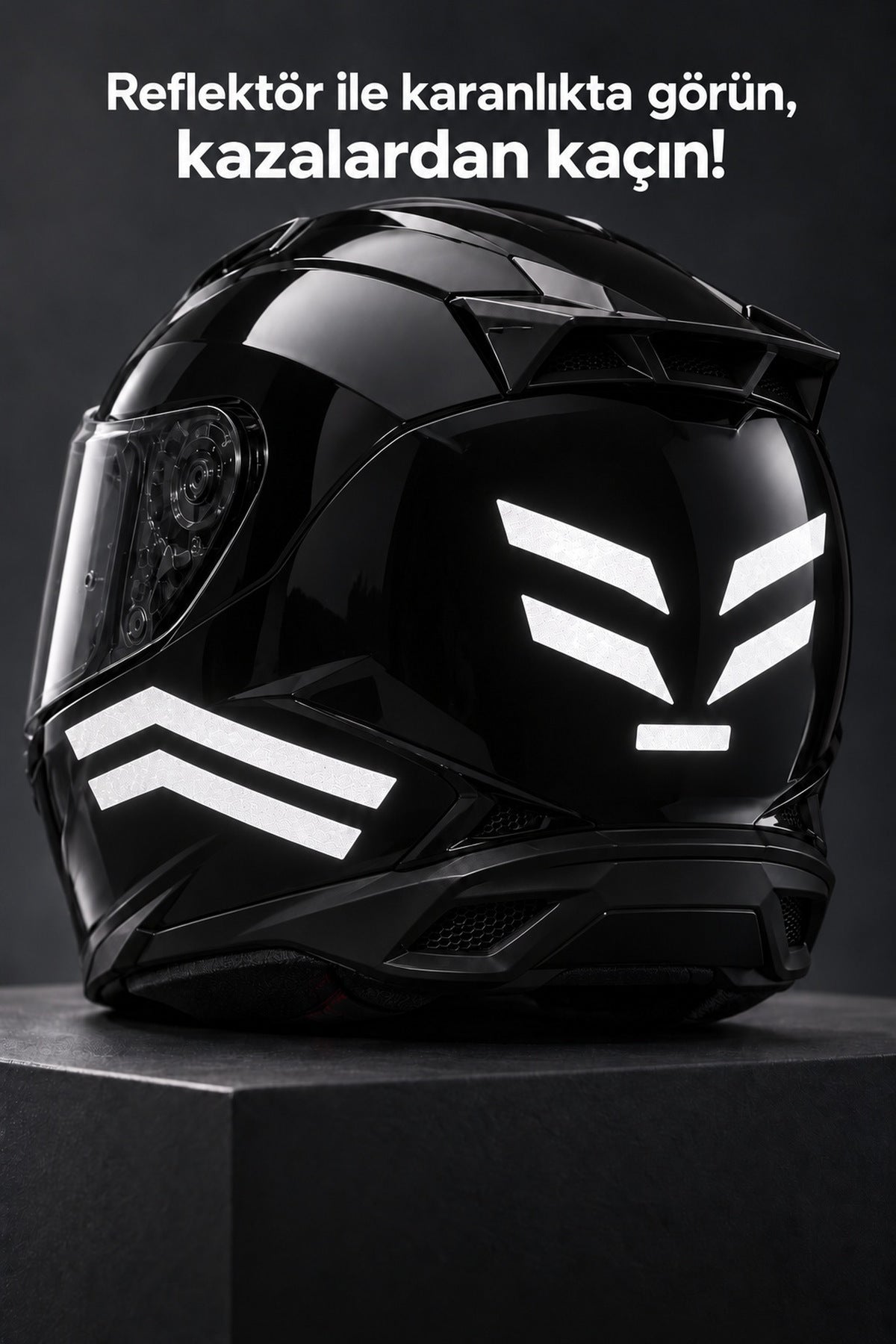 Motosiklet Kaskı için Reflektörlü Gece Kask Reflektör Seti 11 parça
