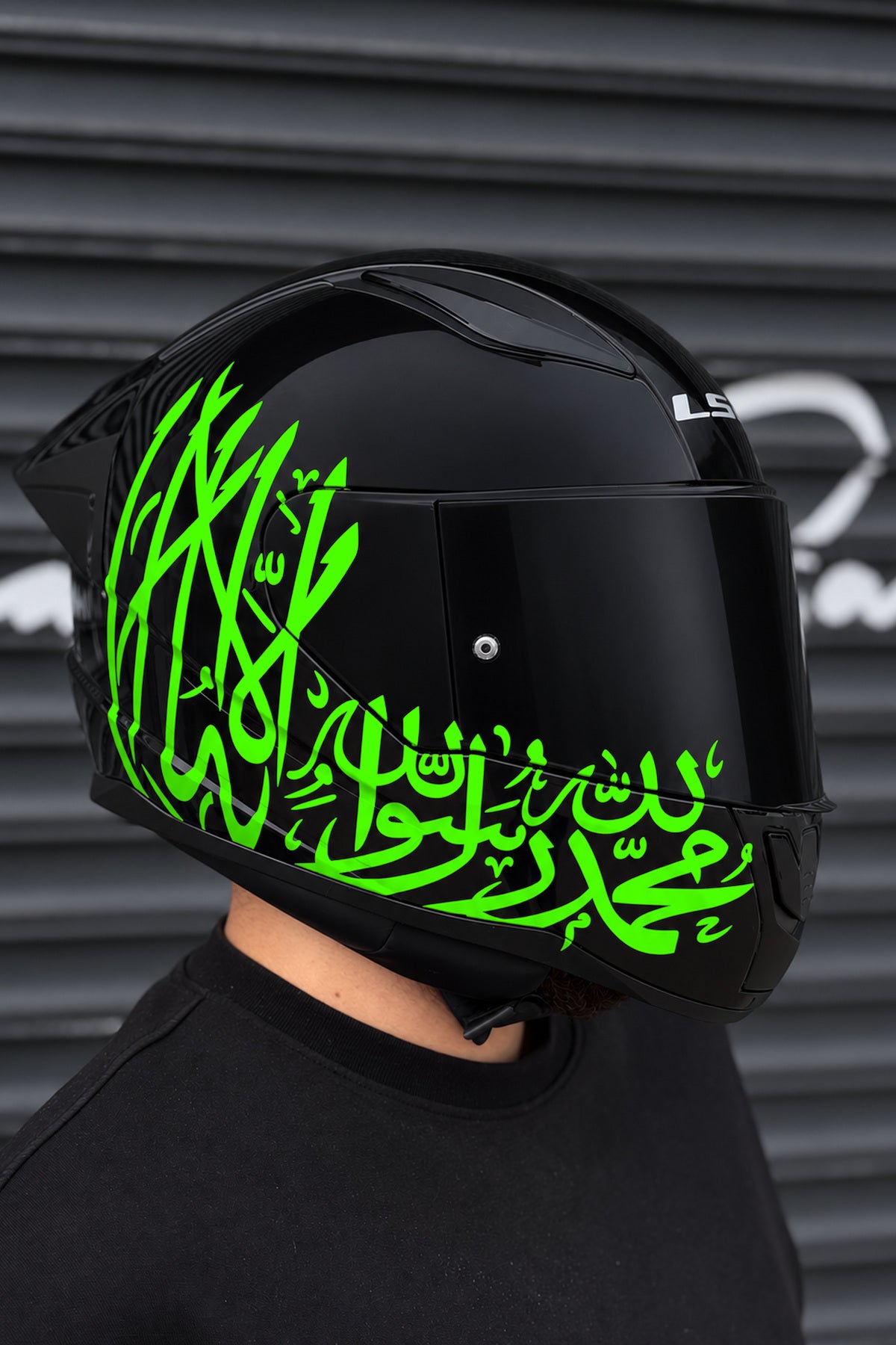 Motosiklet Kaskı için Arapça Dua Kelime-i Tevhid Sticker Etiket (1 Adet)