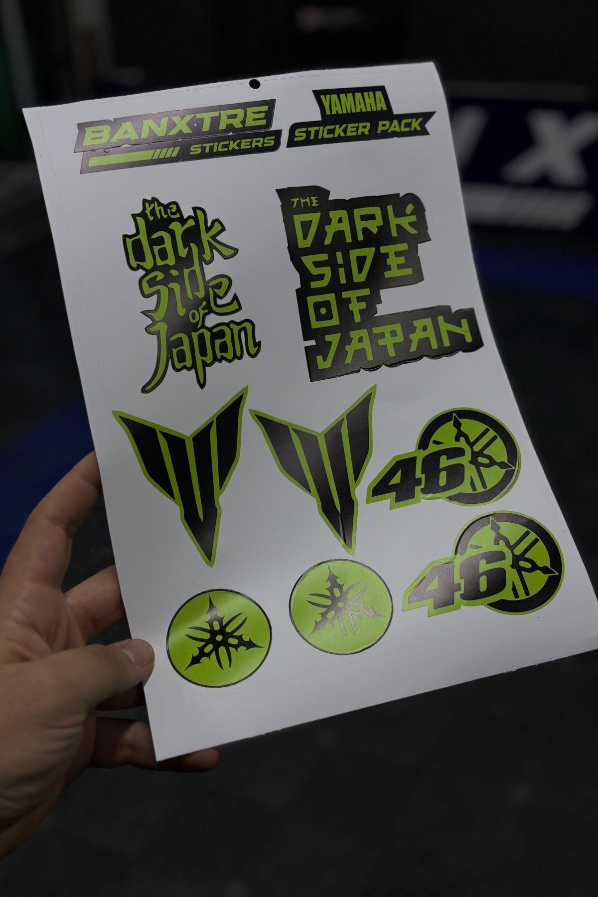 Motosiklet ve Kask için MT Neon Yeşil A4 Sticker Pack (9 Parça Sticker)