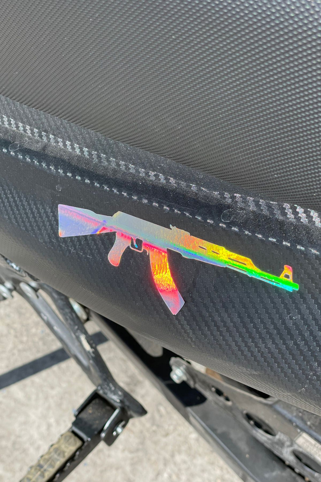 Motor-Araba-Kask Uyumlu Hologramlı Renk Değiştiren Kalaşnikov Ak-47 Keleş Sticker Etiket 14CMx4CM