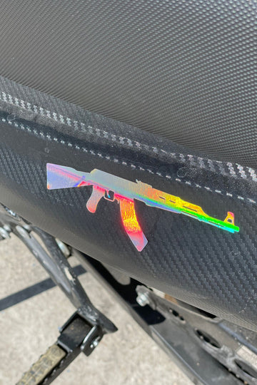 Motor-Araba-Kask Uyumlu Hologramlı Renk Değiştiren Kalaşnikov Ak-47 Keleş Sticker Etiket 14CMx4CM