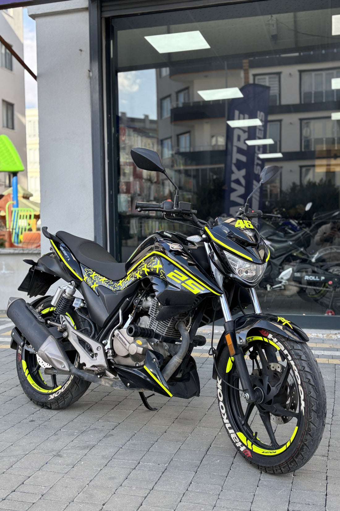 Mondial Drift-L için 45 Parça Neon Sarı X Design Sticker Etiket Seti (45 Parça)