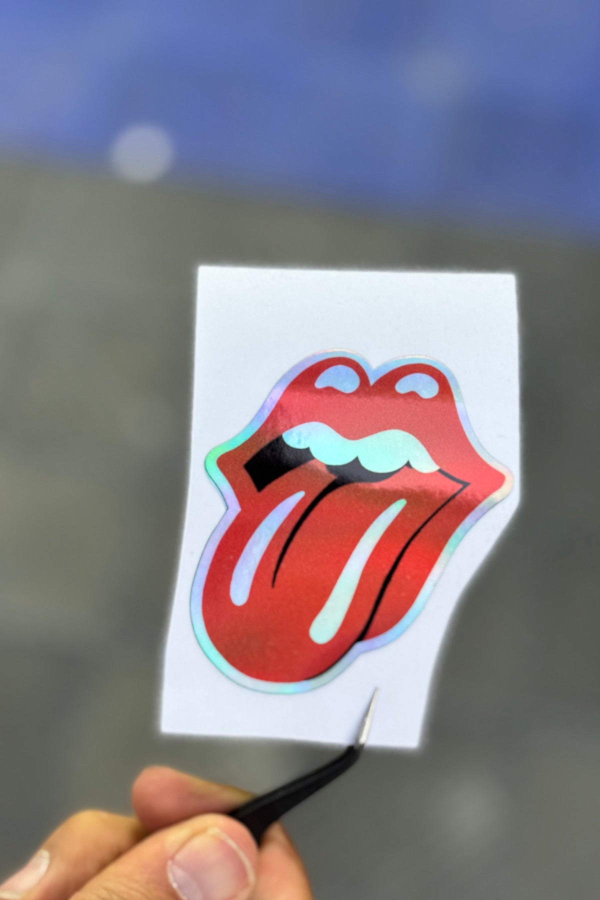 Motor-Araba-Laptop için Hologramlı Dudak sticker1 (7CMX6CM) 1 Adet