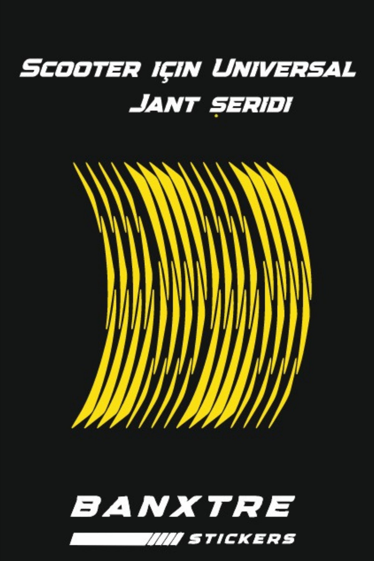 Scooter Jantı için Universal Tüm Scooterlara Uyumlu Jant Şeridi Sticker Seti