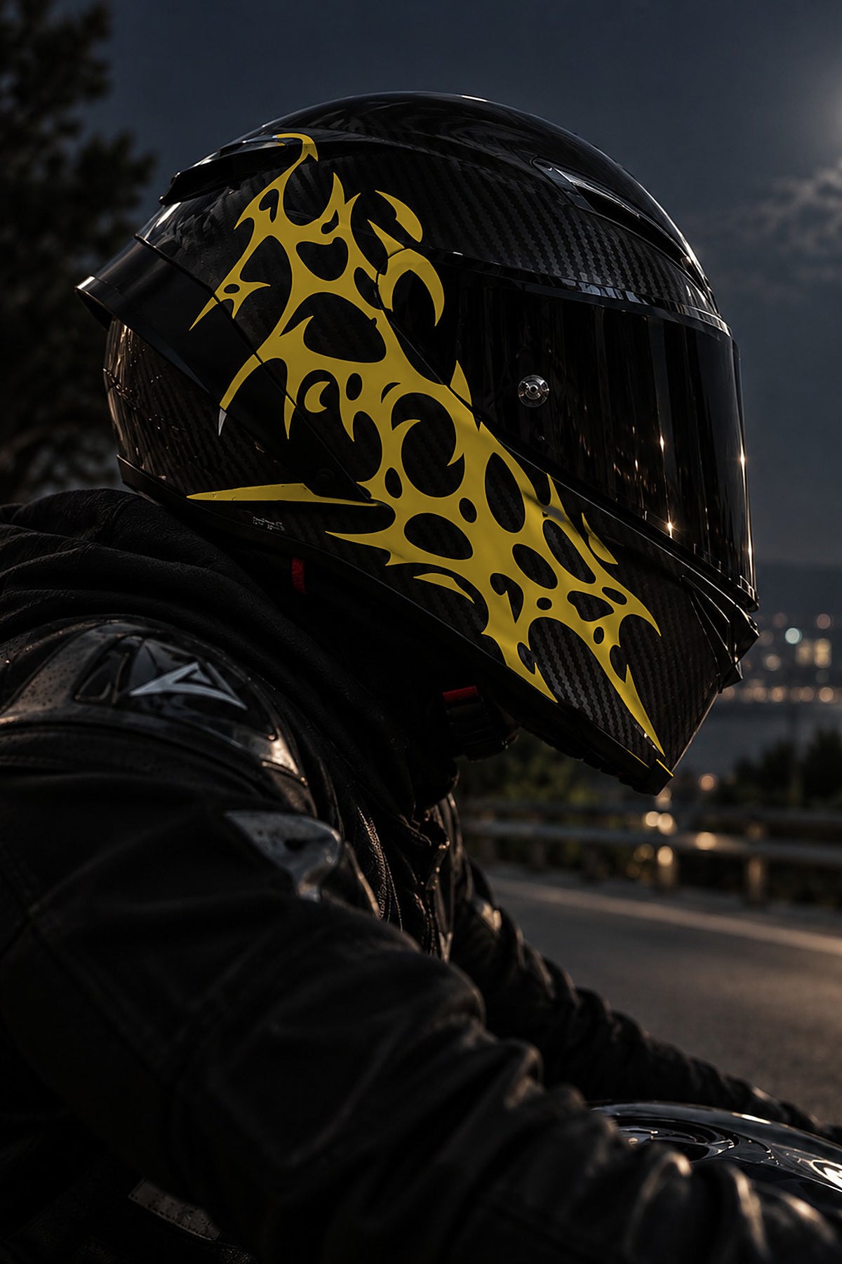 Kask ve Motosiklet için Gotik Ultra Tribal V1 Sticker Etiket (1 Adet)