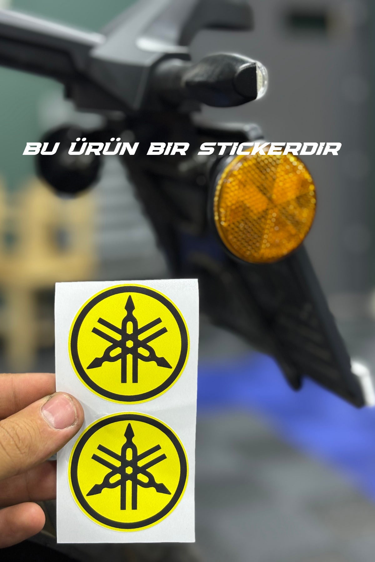 Yamaha Motosiklet Grubu Kedigözü Reflektörü için 5CMx5CM Sticker Etiket (2 Adet)