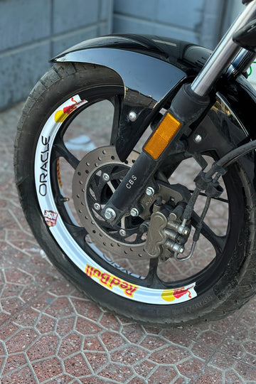 Motosiklet Jantı için Baskılı Boğa Enerji Desenli Yarım Jant Şeridi (4 Parça 17 Inch Uyumlu)