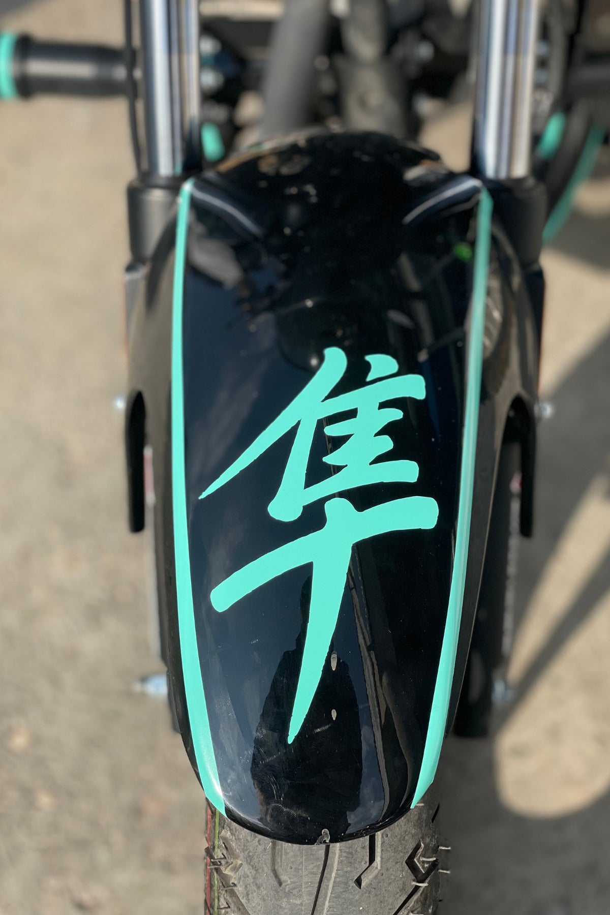 Motor-Araba-Kask için Nane Renk Hayabusa Logo Japonca Yazı Sticker Etiket (1 Adet)