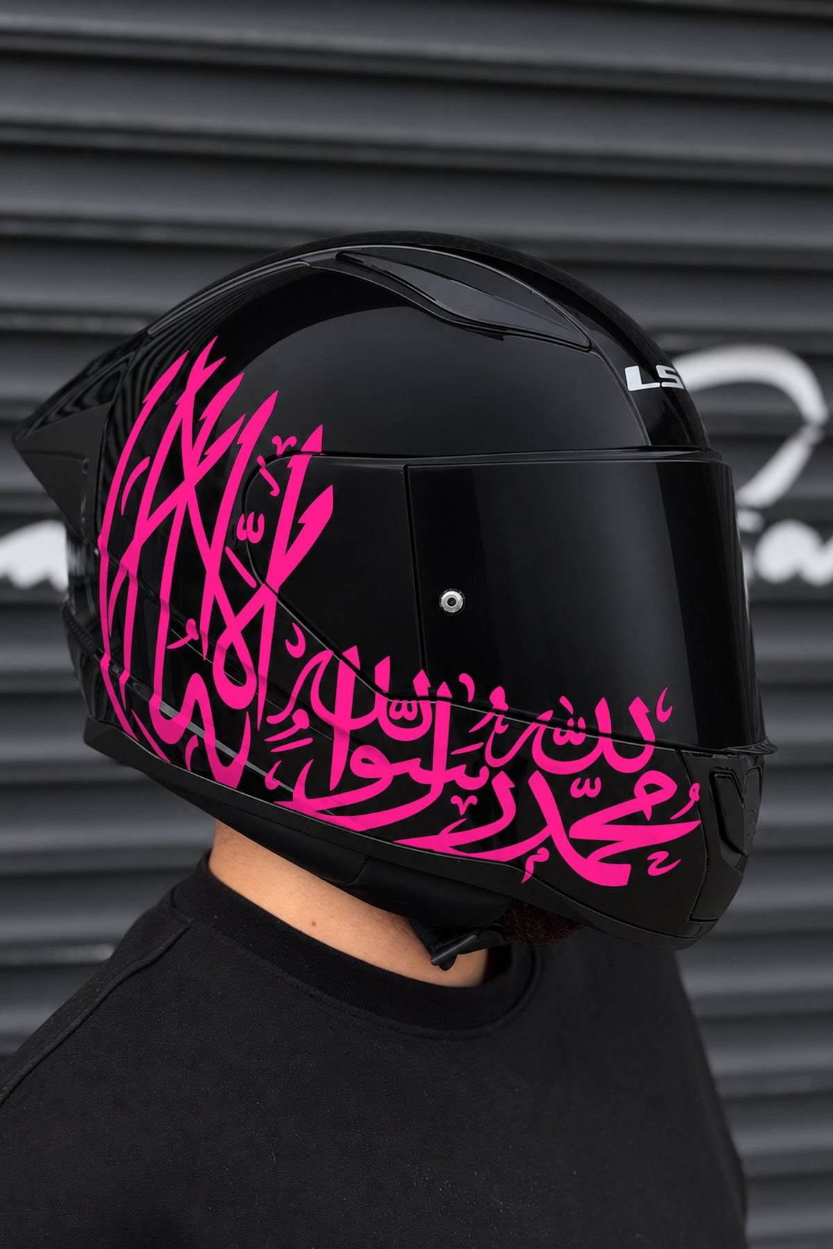 Motosiklet Kaskı için Arapça Dua Kelime-i Tevhid Sticker Etiket (1 Adet)