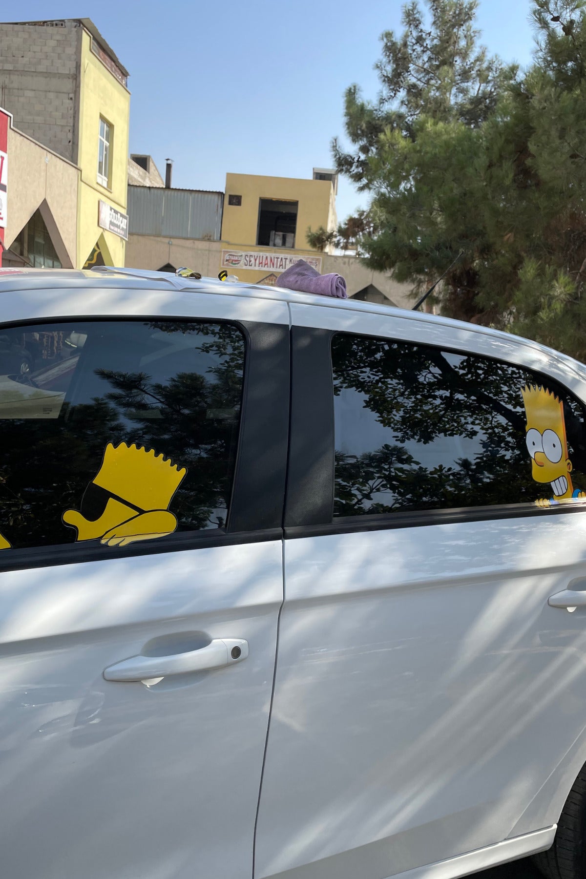 Araba Camı için Simpsonlar Seti SOL Taraf için Ön-Arka Cam Sticker Etiket