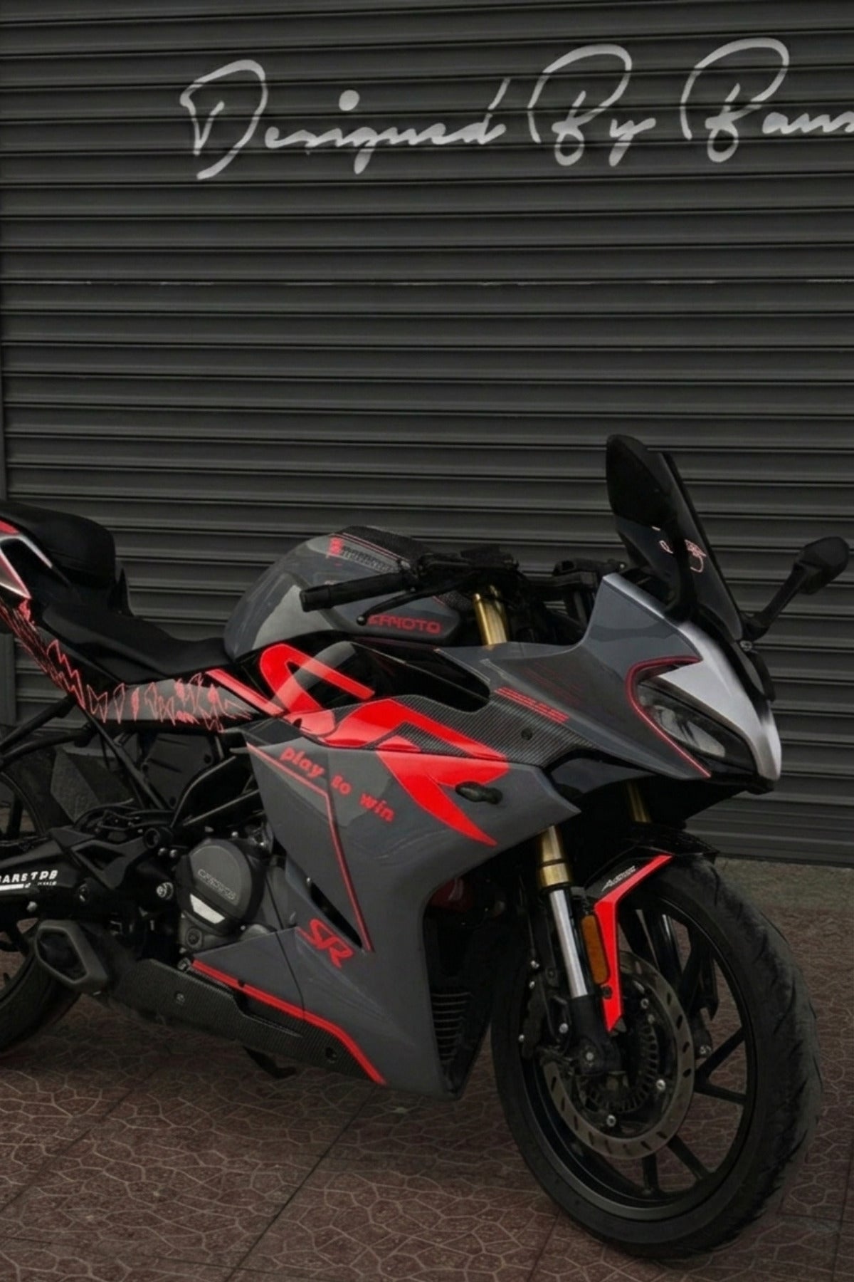 CFMOTO 250SR Motosiklet için Komple Kırmızı Detaylı Sticker Seti