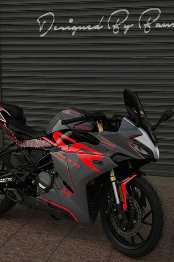 CFMOTO 250SR Motosiklet için Komple Kırmızı Detaylı Sticker Seti