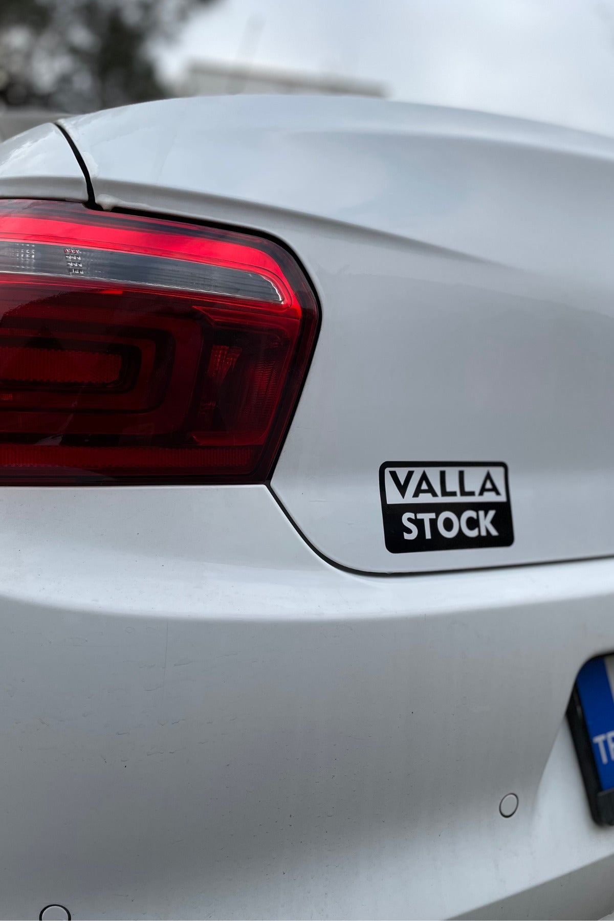 Araba-Motor için Siyah Renk VALLA STOCK Sticker Etiket 12CM (1 Adet)
