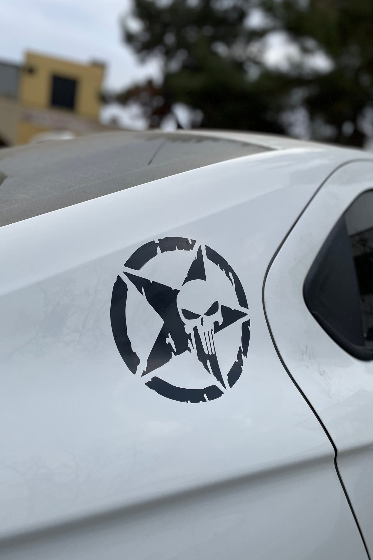 Araba ve Motor için Siyah Renk Punisher Sticker Etiket (20CMx20CM) (1 Adet)