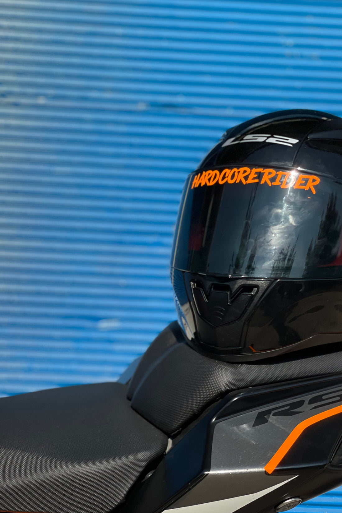 Kask Vizörü ve Motor için Orafol Neon Turuncu Hard Core Rider Vizör Sticker Etiket