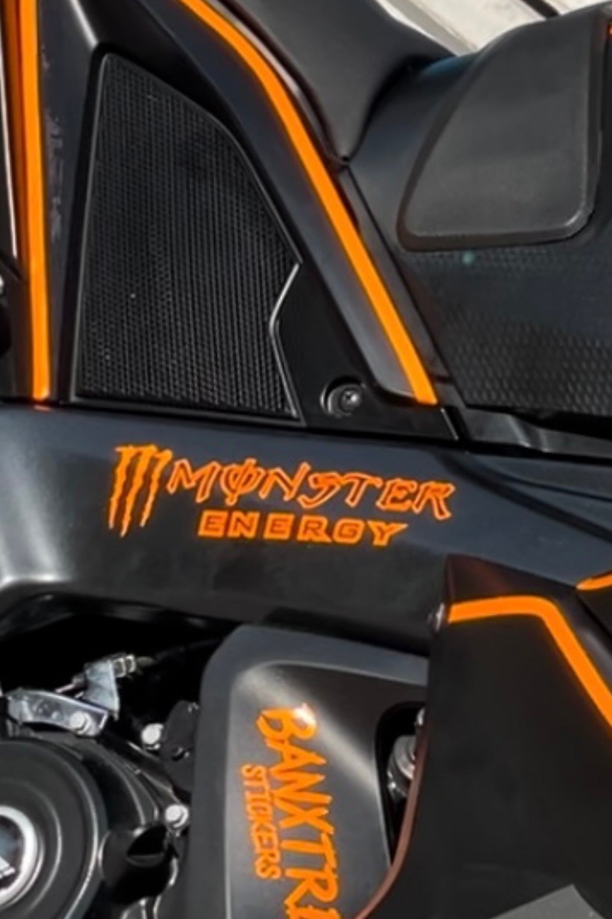 Kask-Motor-Araba için Orafol Neon Turuncu Pençe Energy Sticker Etiket 13CMX4CM (1 Adet)