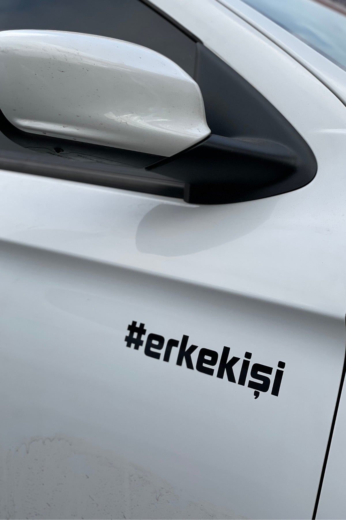 Araba ve Motor için Siyah Renk Erkek İşi Sticker Etiket (1 Adet)