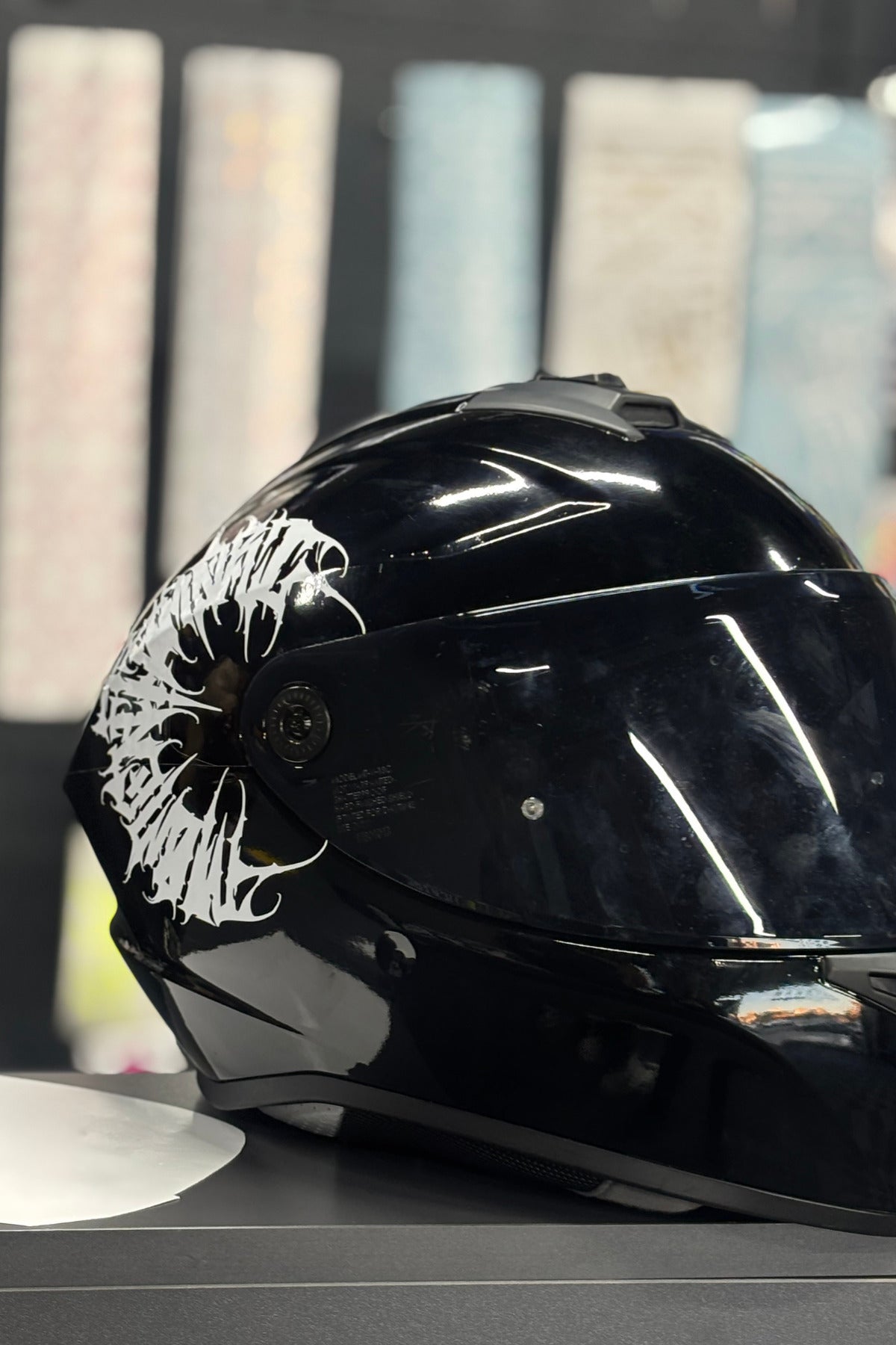 Kask ve Motosiklet için Yarım Tribal Gotik Daire Sticker Etiket