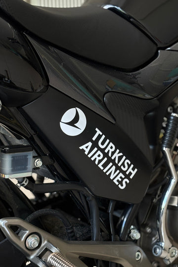 Motor-Araba-Kask için Beyaz Renk THY Turkish Airlines Sticker Etiket (18CMx5CM)