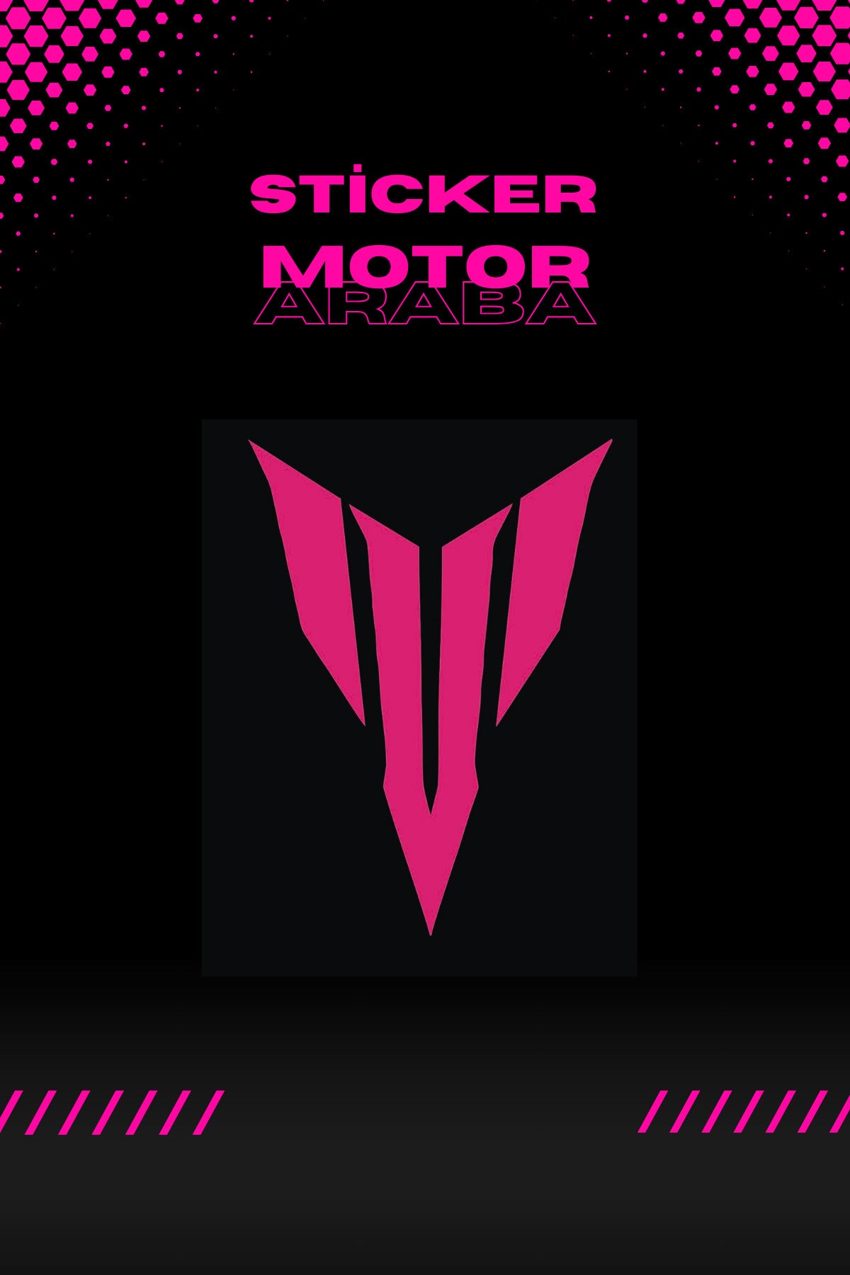 Dekoratif Neon Pembe MT Logo Sticker Araba-Motor için Sticker 15CMx12CM (1 Adet)