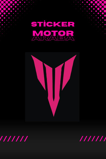 Dekoratif Neon Pembe MT Logo Sticker Araba-Motor için Sticker 15CMx12CM (1 Adet)