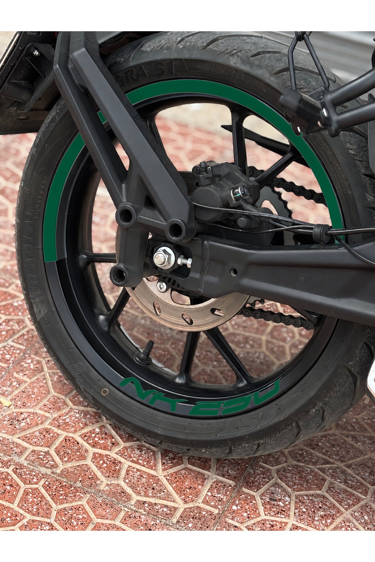 CFMOTO NK250 için Yarım Jant+ NK250 Yazıları Jant Şeridi Sticker Seti (Ön-Arka Yeterli)