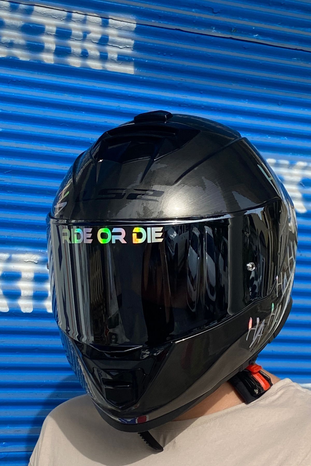Dekoratif Hologramlı Ride Or Die Sticker Kask-Vizör için Etiket (1 Adet)