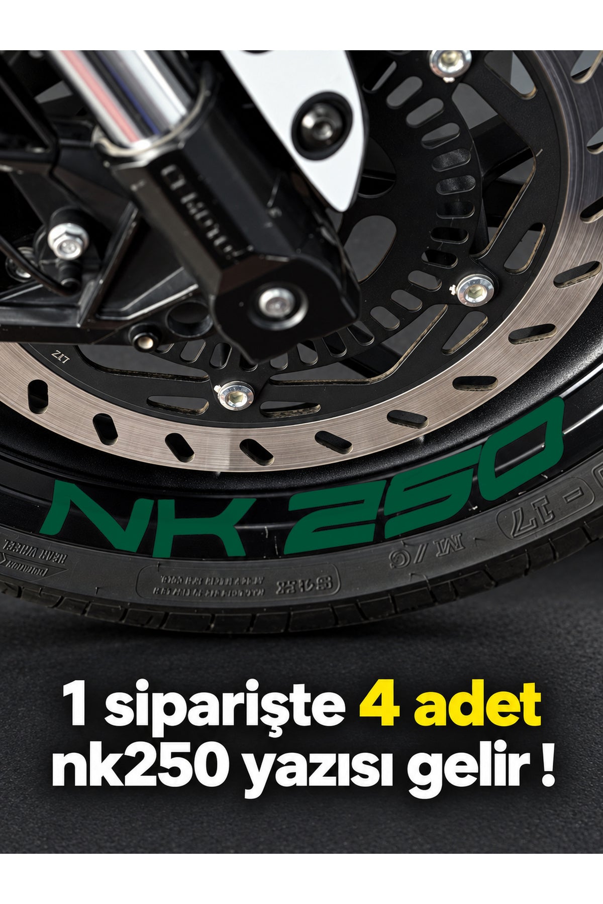CFMOTO NK250 için Geniş Boyutlarda NK250 Jant için Yazı Sticker (1 Paketten 4 Adet Çıkar )