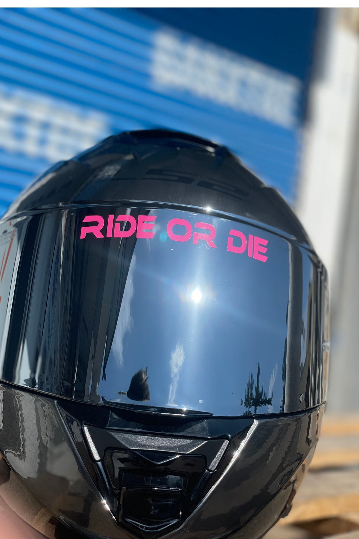 Motor için Dekoratif Pembe Ride Or Die Araba-Motor-Kask-Vizör için Etiket (1 Adet)