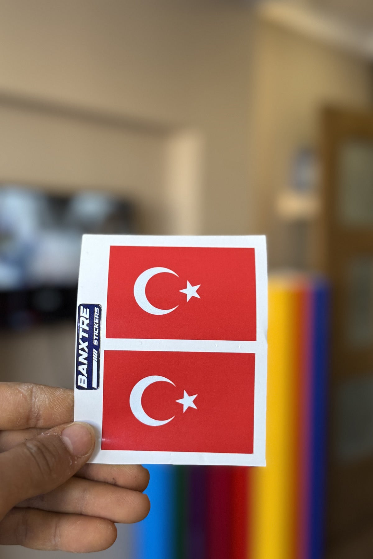 Türk Bayrağı Sticker (2 Adet) (7Cmx5Cm)