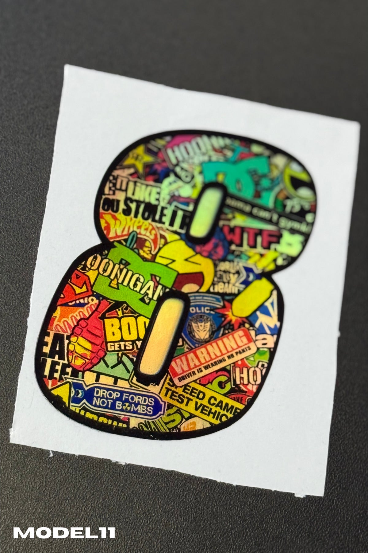 Motor-Araba-Laptop için Hologramlı Renkli Mini Sticker