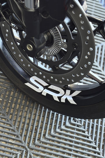 RKS-QJ Motor Grubuna Uyumlu Jant İçi SRK Yazı Sticker Seti (4 Adet)