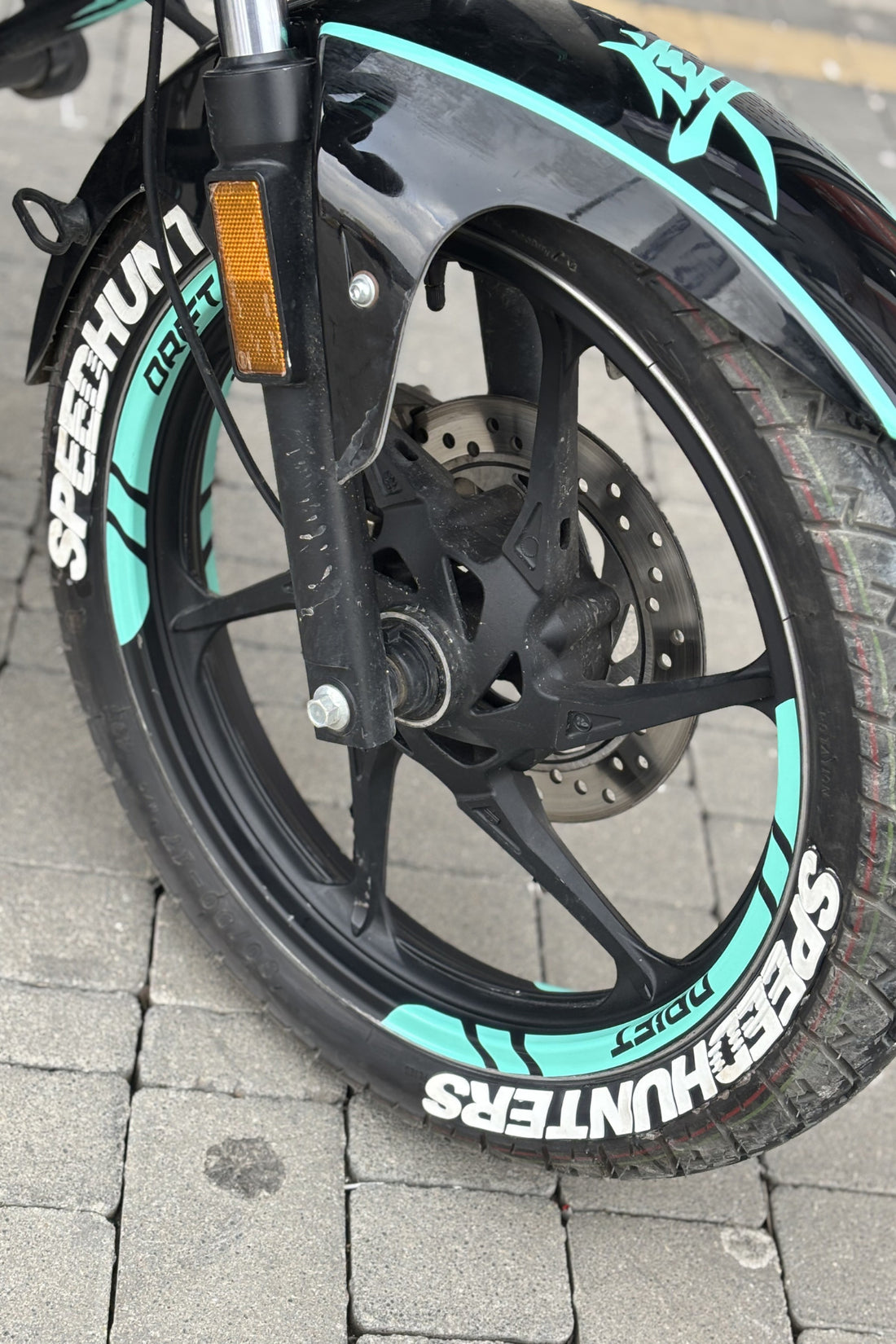 Mondial Drift-L için Nane Yeşili Jant Şeridi Sticker Etiket Seti (8 Parça)