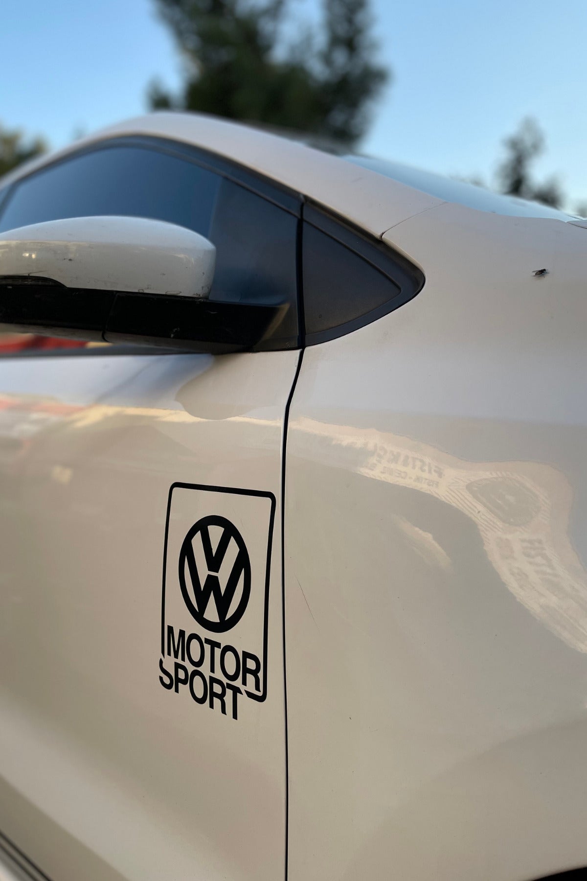 Volkswagen Arabalar için Siyah Volkswagen Dikey Motorsports Sticker Etiket 20CMx14CM (1 Adet)