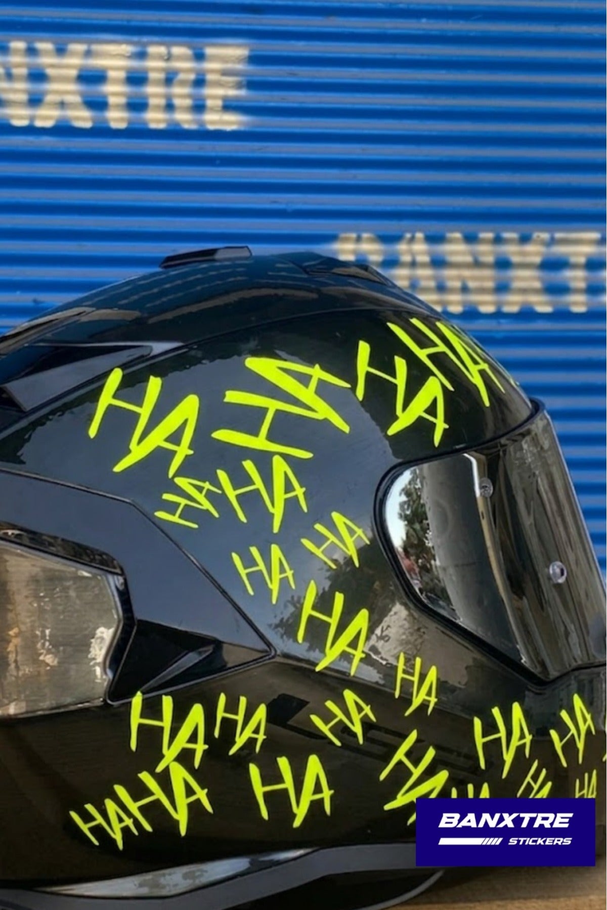 Motor-Araba-Kask için Hahaha Yazılı Sticker Etiket