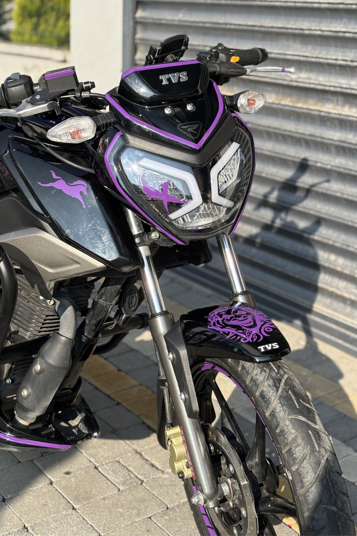 TVS Raider 125 için Orafol Mor Renk Komple Sticker Seti (49 Parça)