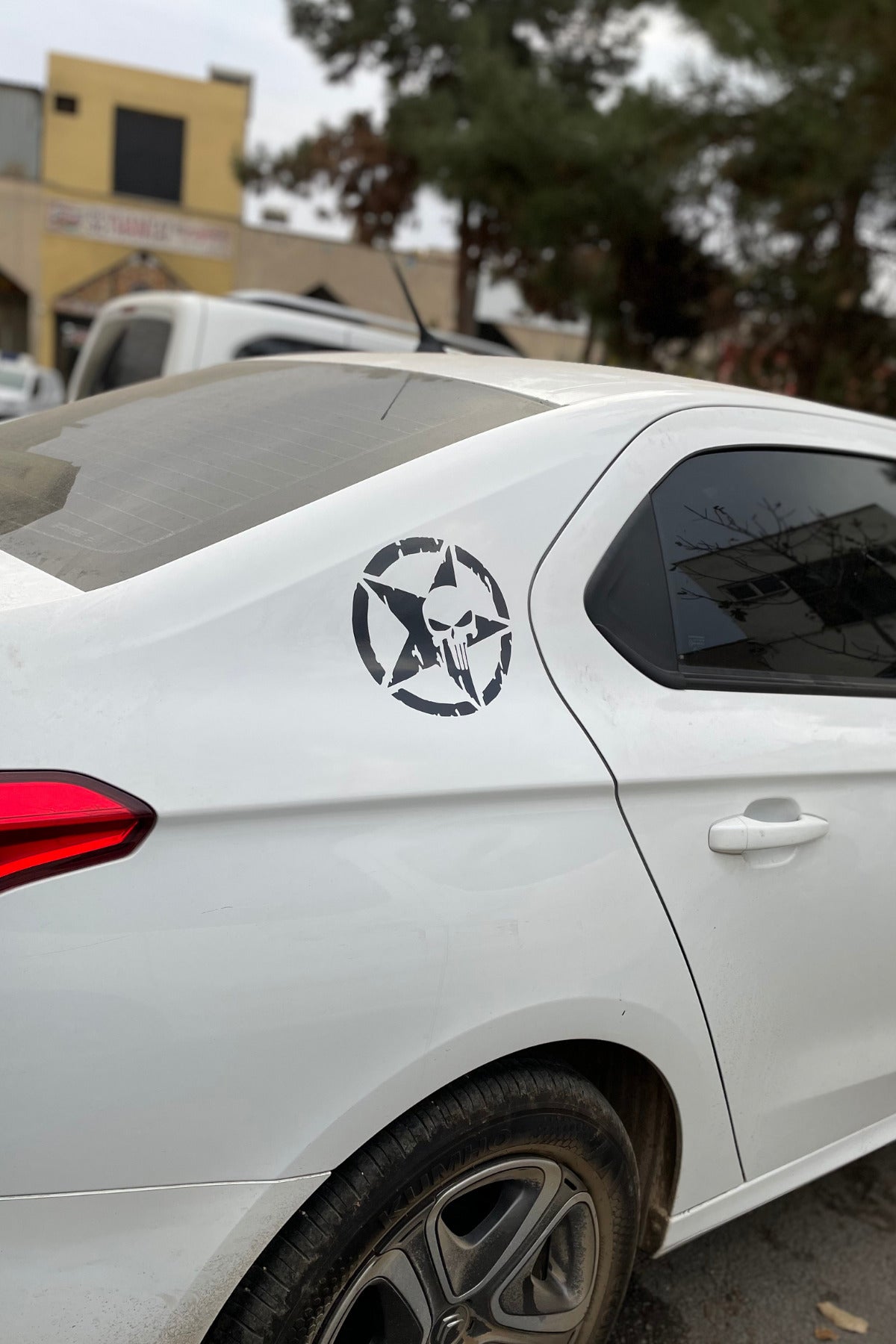 Araba ve Motor için Siyah Renk Punisher Sticker Etiket (20CMx20CM) (1 Adet)