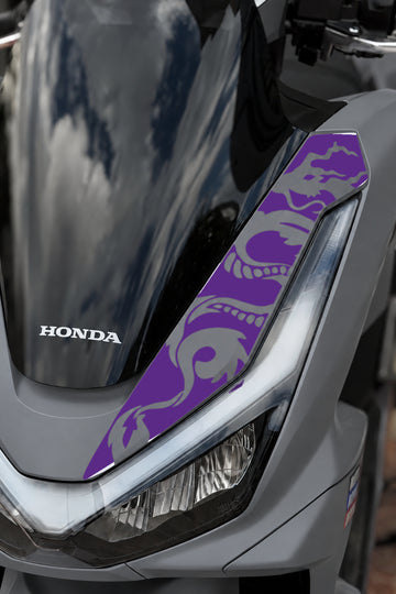 Honda PCX Deluxe Yeni Kasa 2025-2026 Uyumlu Ejder Desenli Ön Panel Sticker