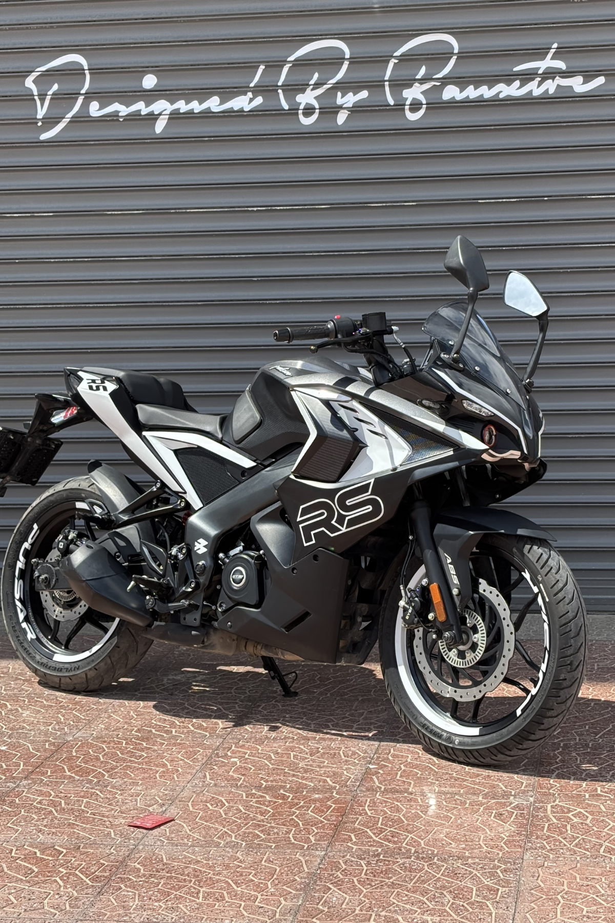 Bajaj Pulsar RS200 için Beyaz Renk Komple Reflektörlü Sticker Seti
