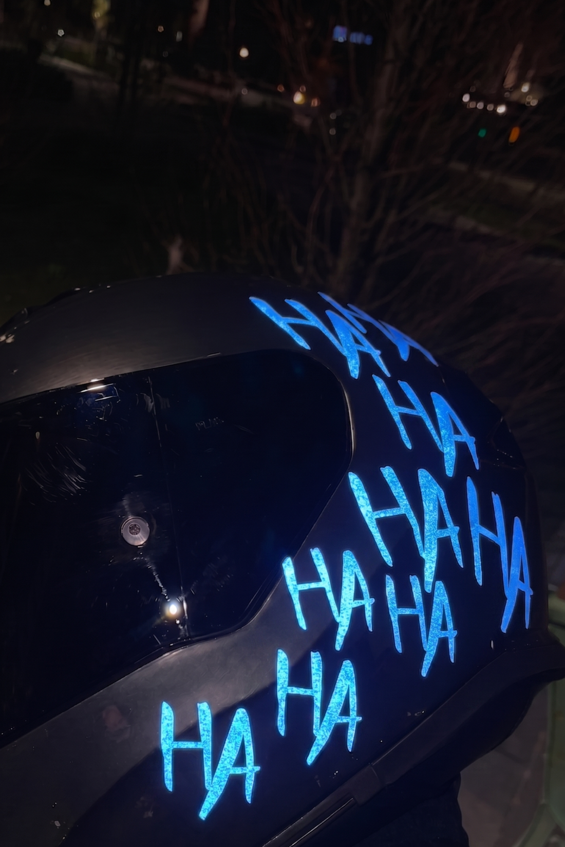 Dekoratif Reflektörlü Hahaha Sticker Motor-araba-kask Için Etiket 15cmx30cm (1 ADET)