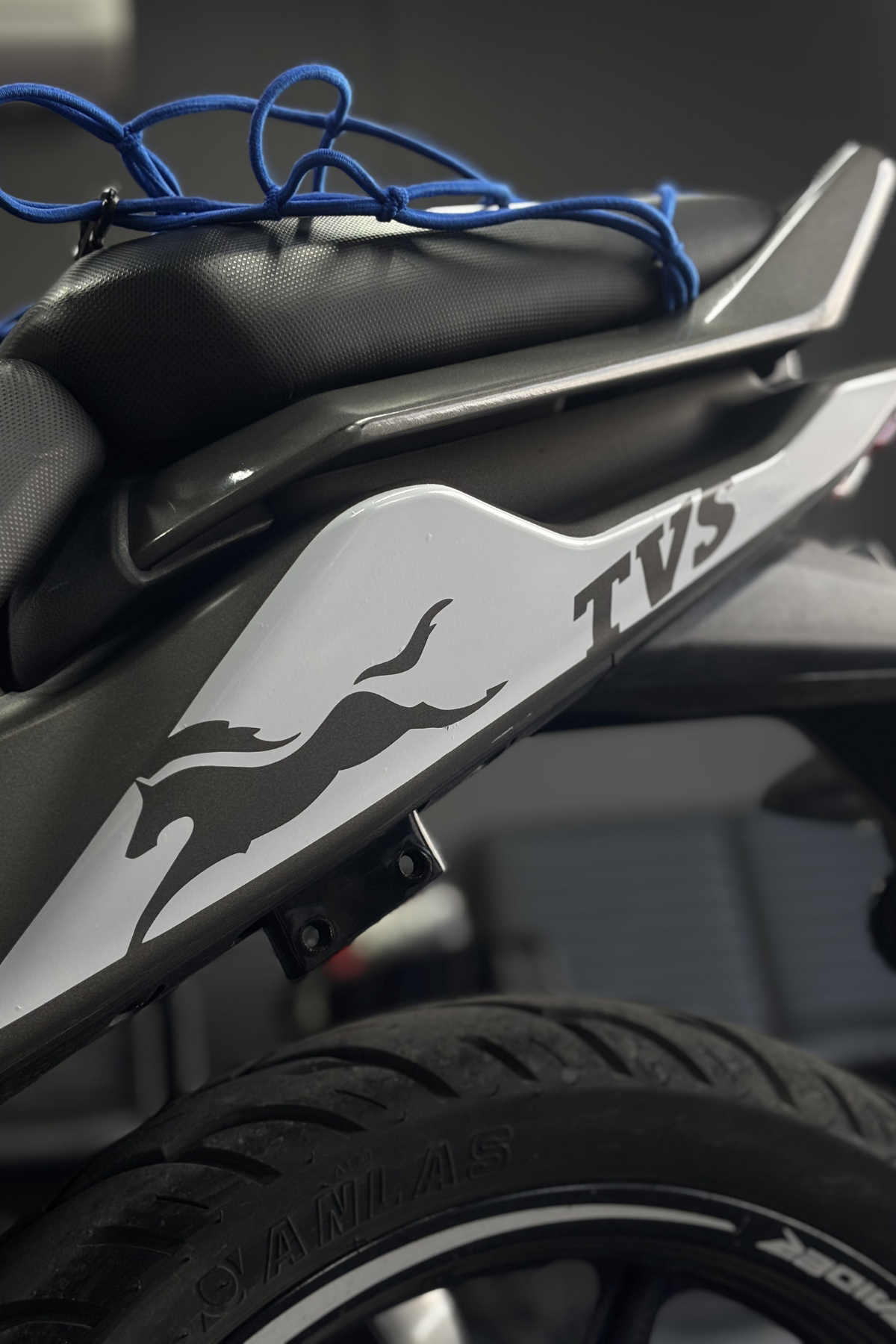 TVS Raider 125 için Arka Sele Altı TVS Logolu Kaplama Sticker (Sağ ve Sol)