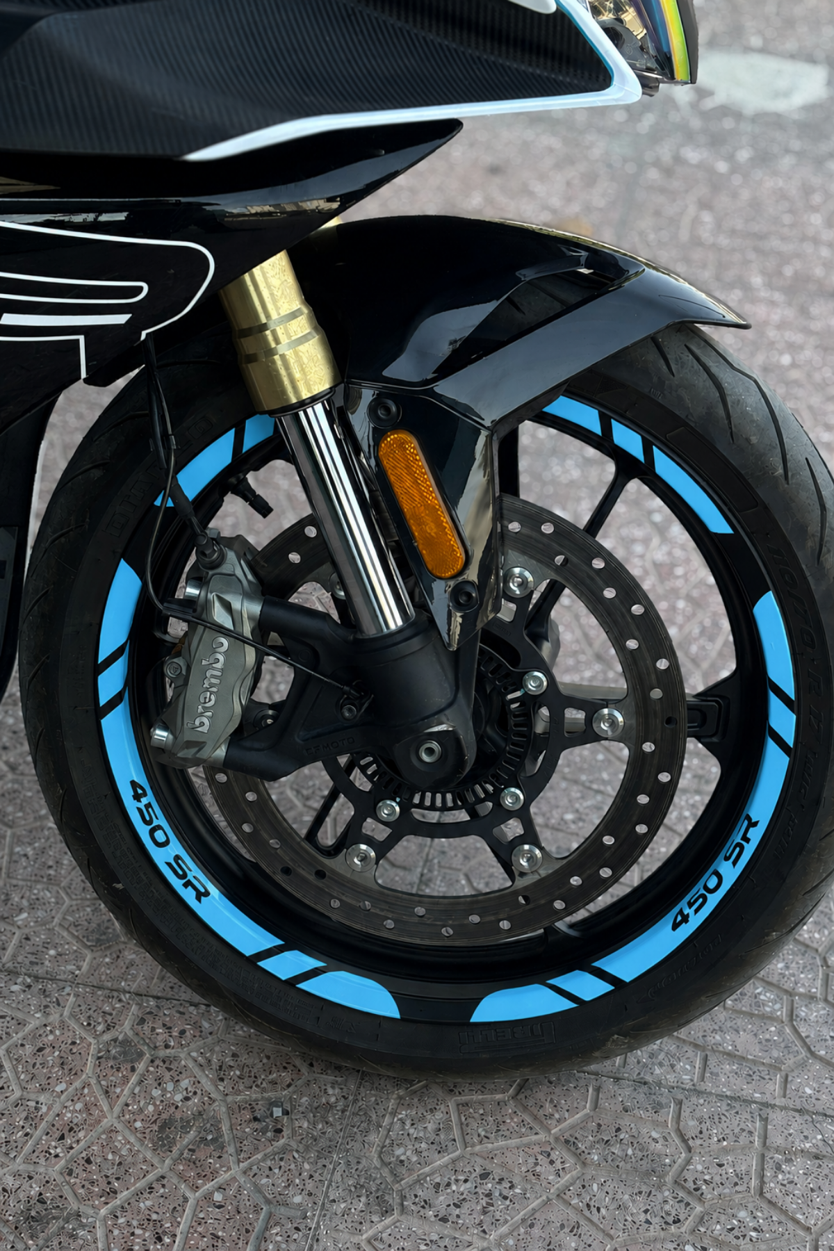 CfMOTO 450SR için 12 Parça 450SR Yazılı Jant Şeridi Sticker Seti