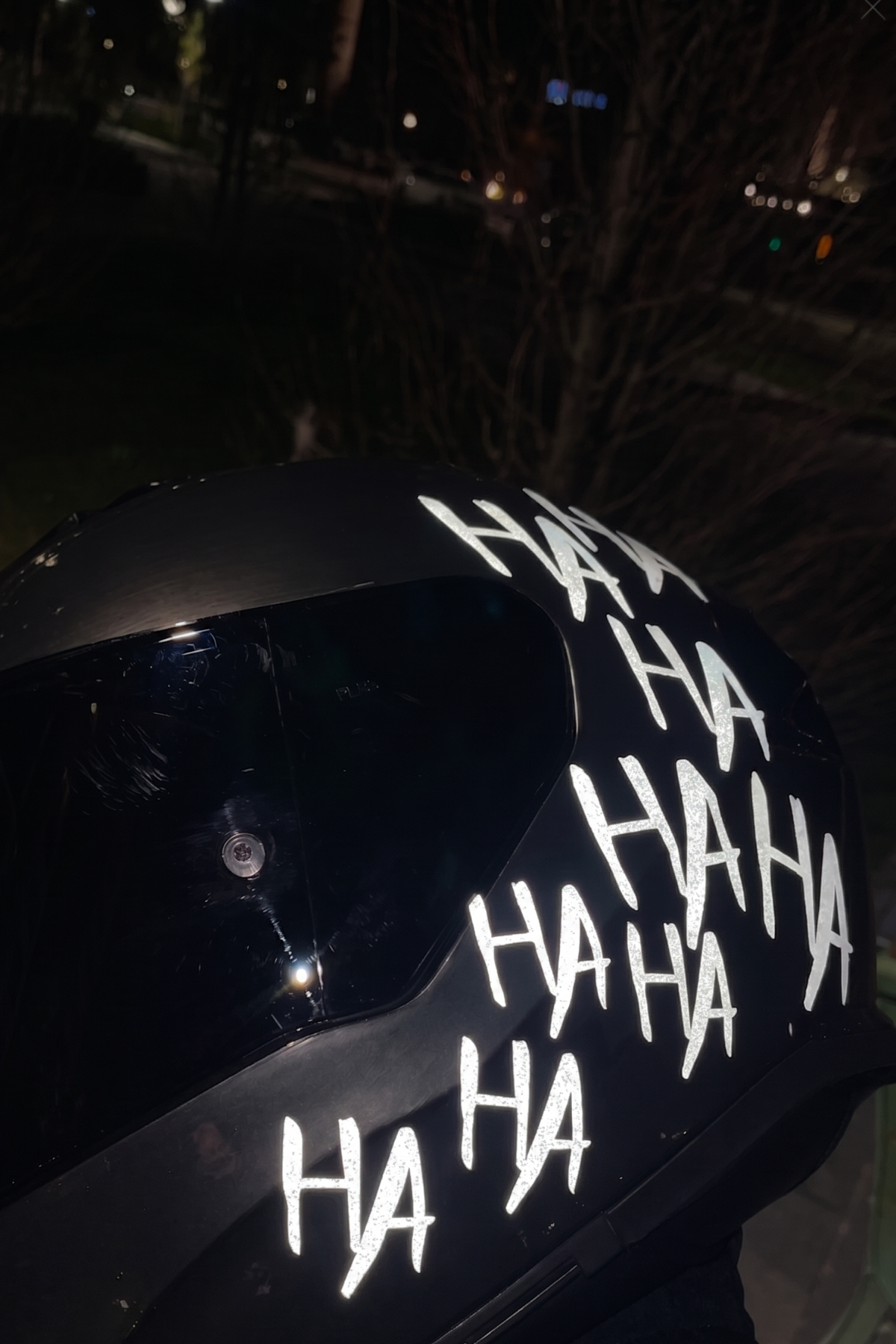 Dekoratif Reflektörlü Hahaha Sticker Motor-araba-kask Için Etiket 15cmx30cm (1 ADET)
